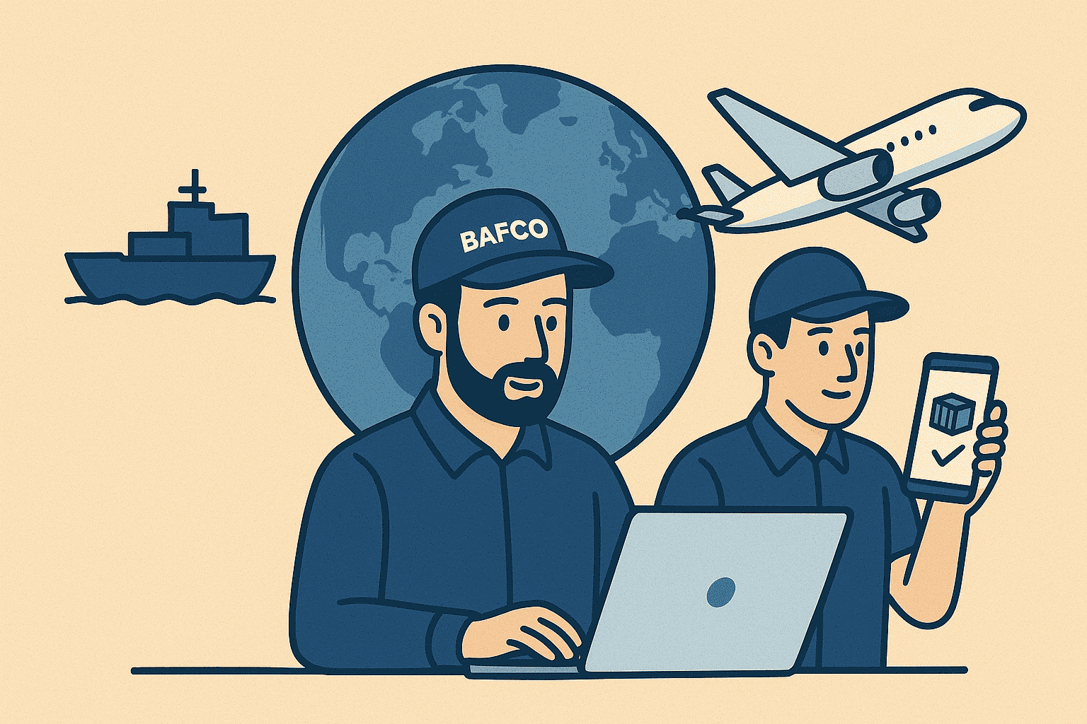 BAFCO team managing air and sea freight tracking